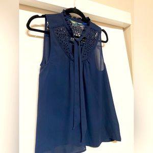 Beautiful Anthropologie navy fashion top